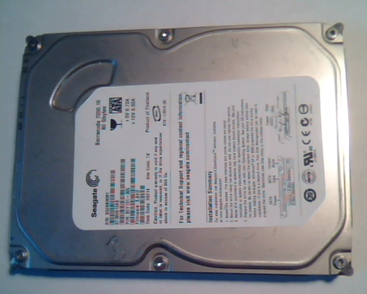 Hard Drive Disk SATA Seagate Barracuda 7200.10 80GB ST380815AS 9CY131-305 TK