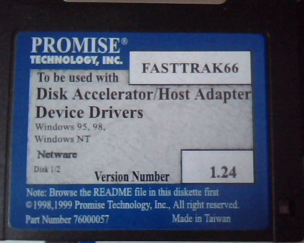 Promise Floppies Disk Accelerator Host Adapter Drivers 1.24 1.16 FASTTRAK66 - image 2