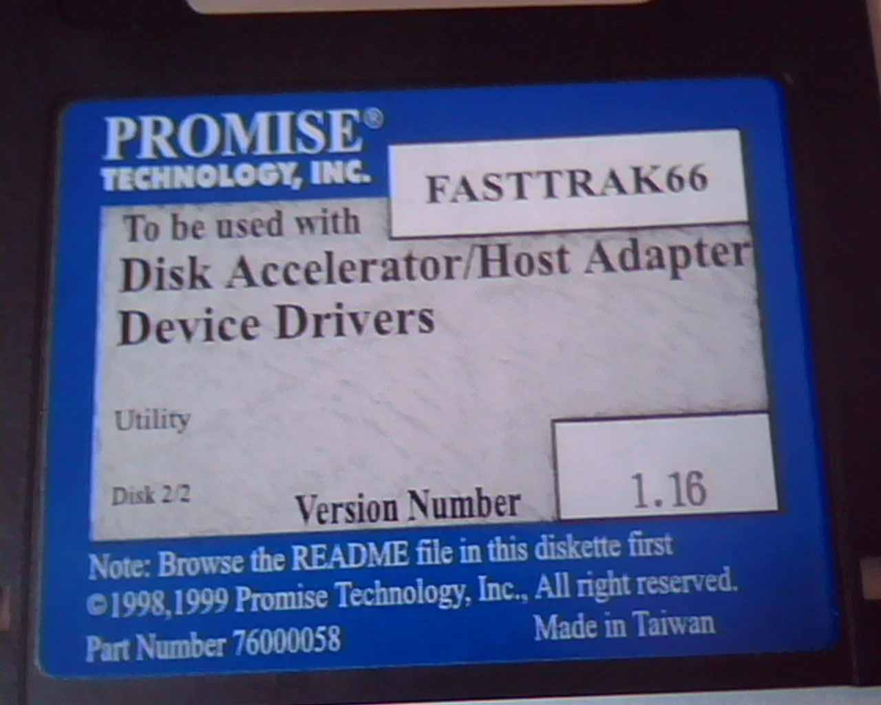 Promise Floppies Disk Accelerator Host Adapter Drivers 1.24 1.16 FASTTRAK66 - image 3