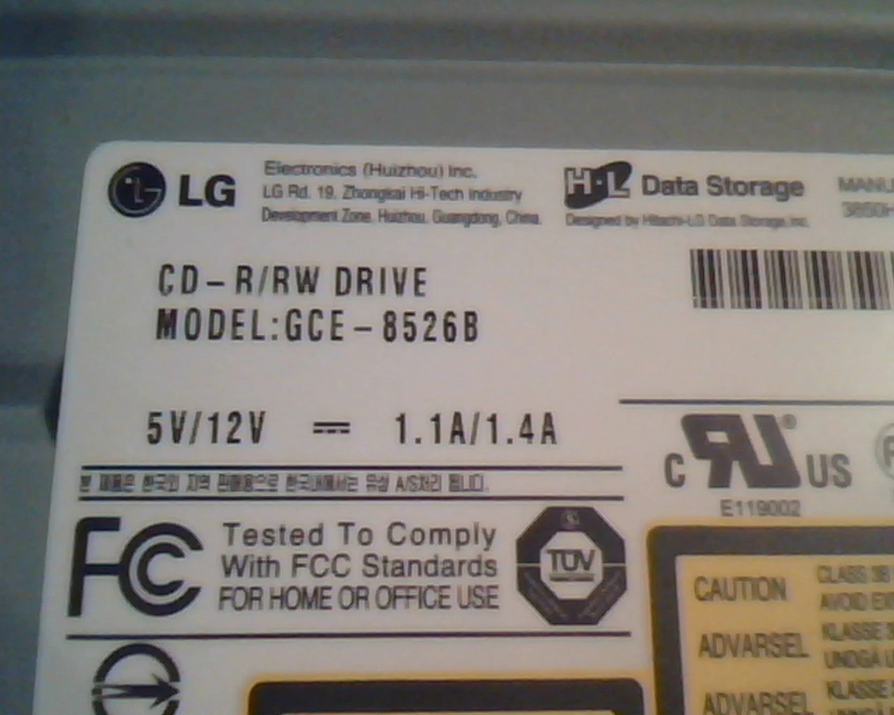 LG CD-R/RW Drive GCE-8526B 1.03 52X32X52X HL - image 2