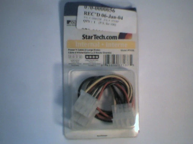 Y-Splitter Power Cable Large Ends 1M-2F Molex 4-pin PYO2L - image 2