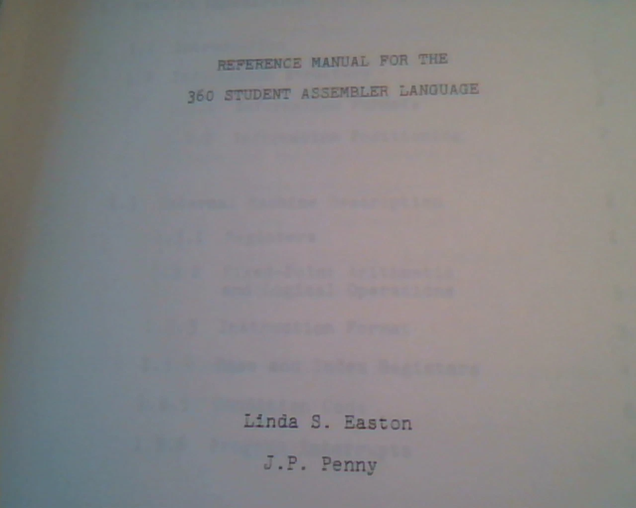 360 Student Assembler Language SAL Reference Manual - Easten Penny 1969 - image 5