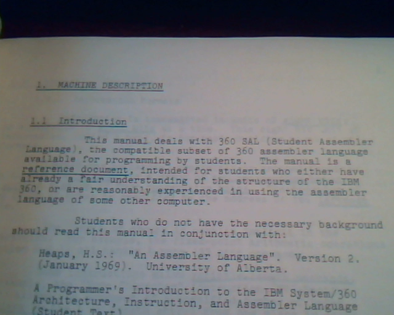 360 Student Assembler Language SAL Reference Manual - Easten Penny 1969 - image 7