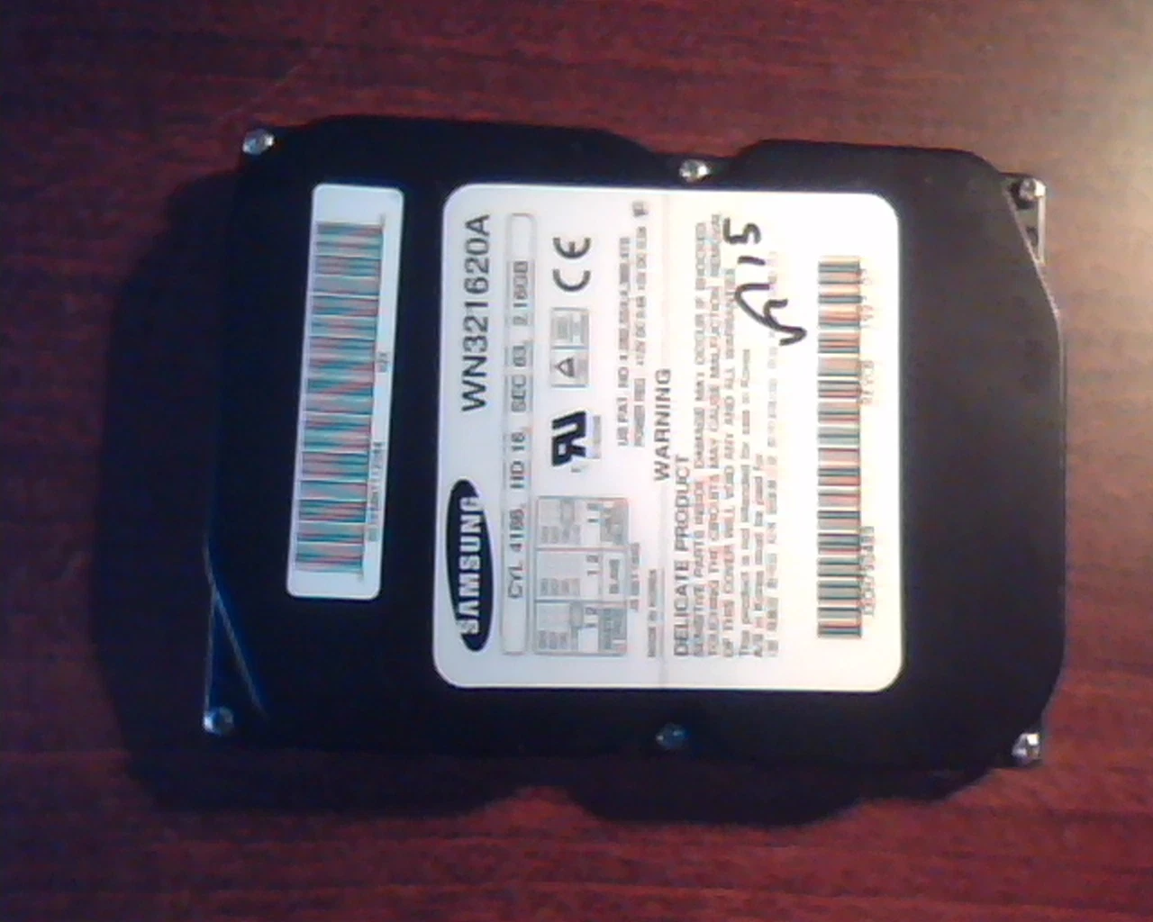 Hard Disk Drive IDE Samsung WN321620A 2.16GB Rev CB 1997.07 A2