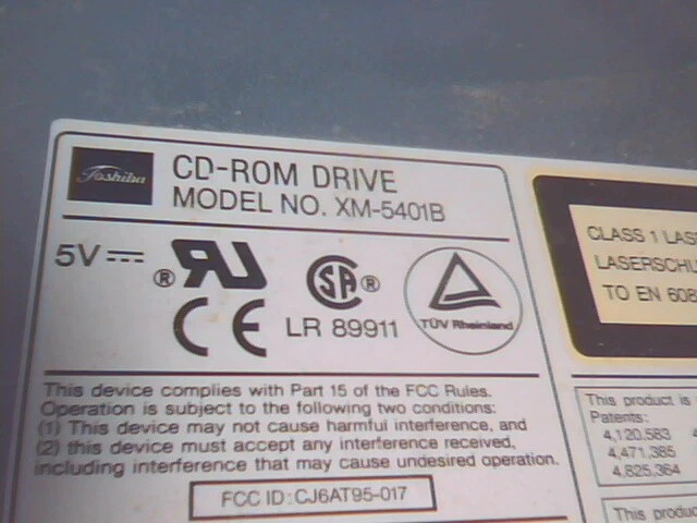 CD-ROM Drive Toshiba XM-5401B 005 50-pin SCSI February 1996 CI MA51226 CD - image 5