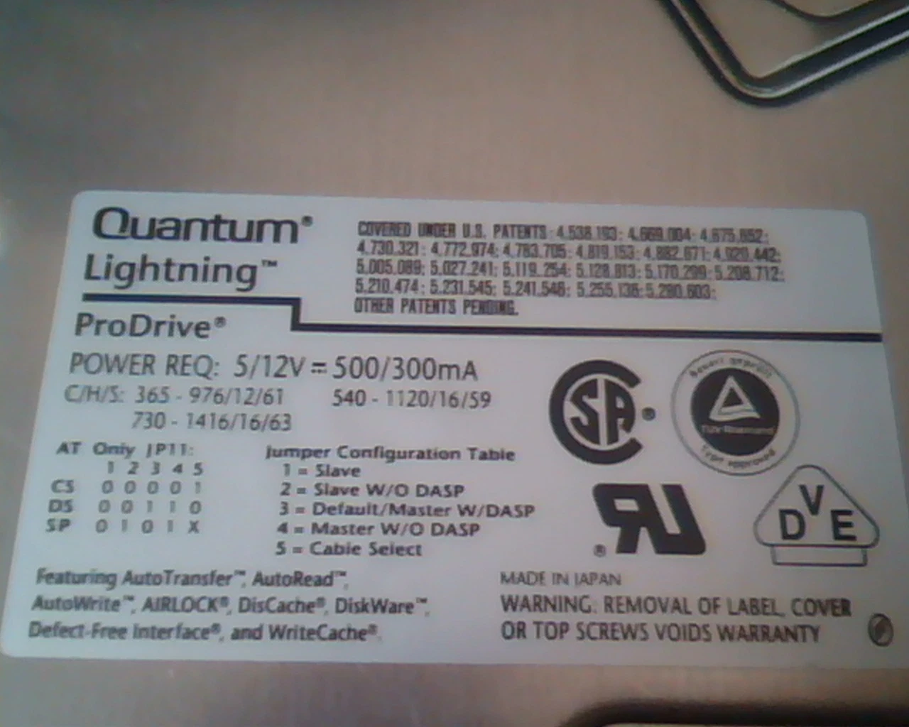 Hard Drive Disk SCSI Quantum Lightning ProDrive LT73S011 04-H 730S - image 2