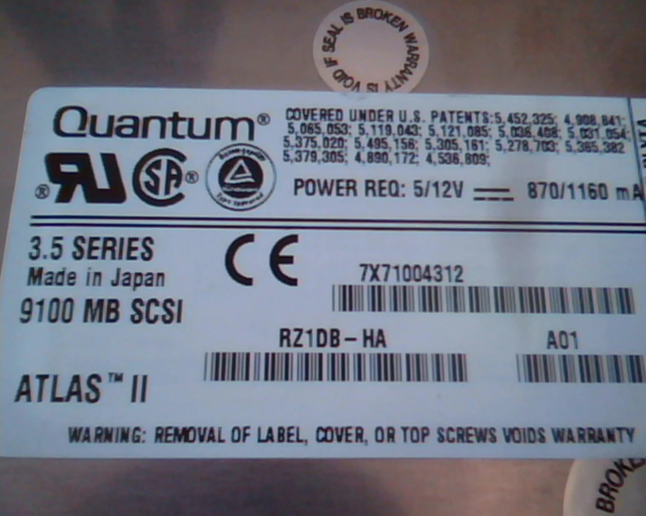 Hard Drive Disk SCSI Quantum Atlas II 9100J HN91J011 01-A 02-B PLXTA 3.5 - image 2