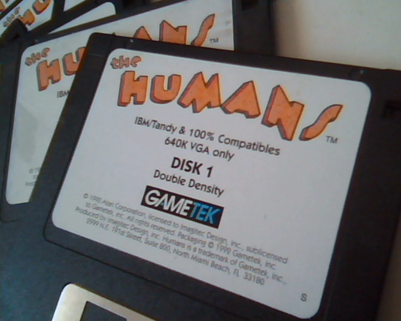 Floppy Disk The Humans IBM Tandy 640K Atari GameTek double high density - image 2