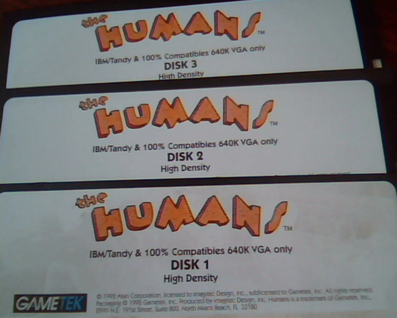 Floppy Disk The Humans IBM Tandy 640K Atari GameTek double high density - image 3