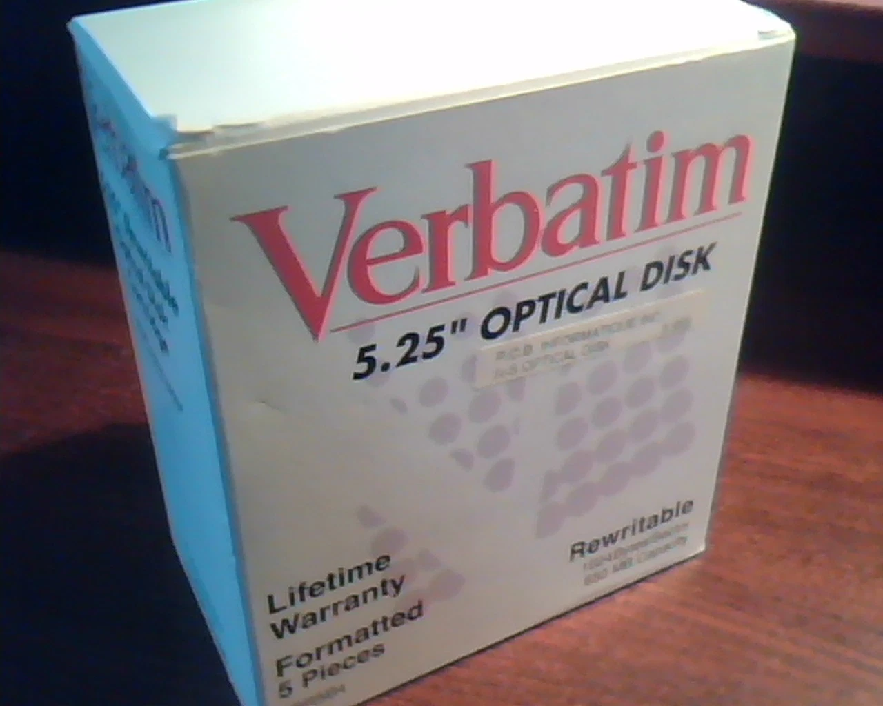 BOX of 5 * NEW * SEALED Verbatim 5.25 Optical Disk ReWritable VBR5B4 cartridge