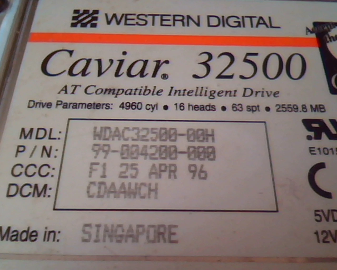 Hard Drive Disk IDE Western Digital Caviar 32500 WDAC32500-00H 99-004200-000 AT - image 2