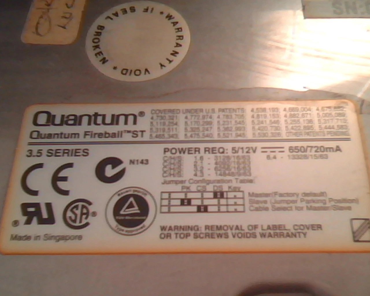 Hard Drive Disk IDE Quantum Fireball ST ST21A011 02-C 2.1AT ASTF 0810 - image 2