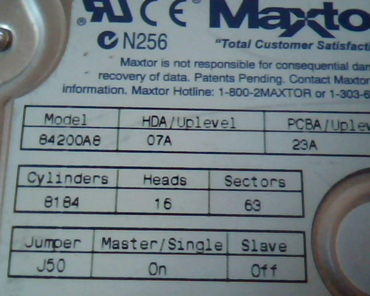 Hard Drive Disk IDE Maxtor 84200A8 07A 23A 2BA 12J4572 12J4574 4223 MB IBM - image 3