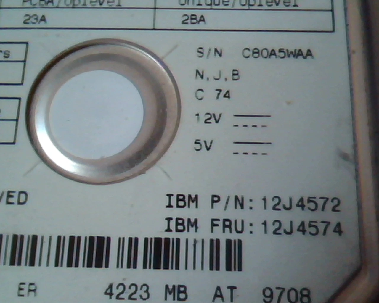 Hard Drive Disk IDE Maxtor 84200A8 07A 23A 2BA 12J4572 12J4574 4223 MB IBM - image 4