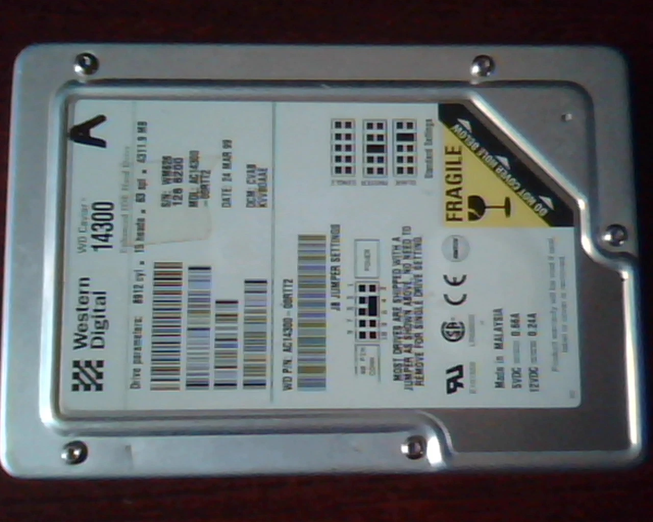 Hard Drive Disk IDE Western Digital Caviar 14300 AC14300-00RTT2 CVAB KVVBOAAE