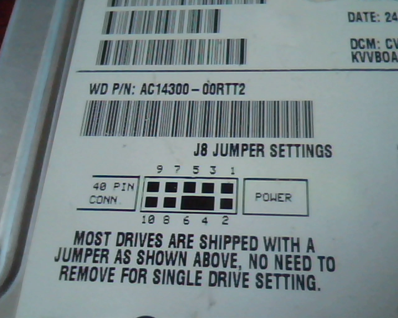 Hard Drive Disk IDE Western Digital Caviar 14300 AC14300-00RTT2 CVAB KVVBOAAE - image 3