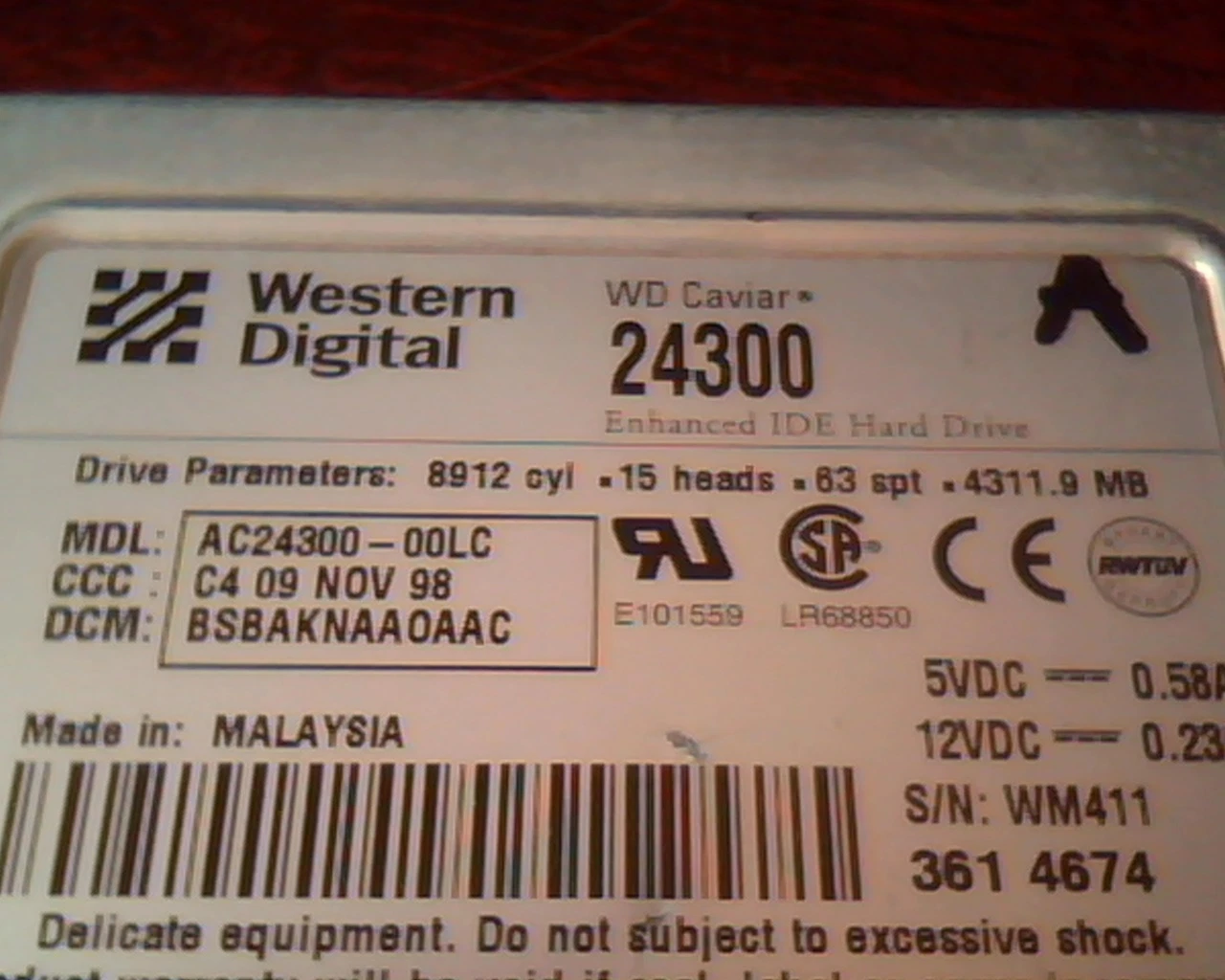 Hard Drive Disk IDE Western Digital Caviar 24300 AC24300-00LC BSBAKNAAOAAC C4 - image 2