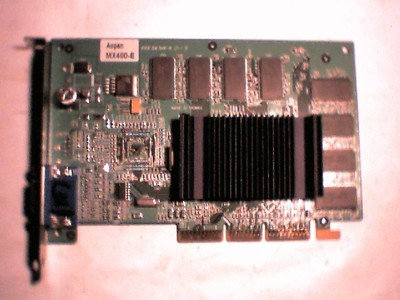 AGP Video Graphics Card Aopen MX400-E 64M 64MB 4X GeForce2 MX 90.05210.B08