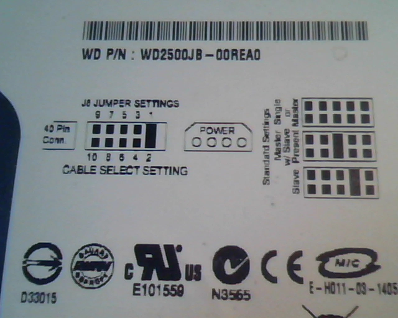 Hard Drive Disk IDE Western Digital WD2500JB-00REA0 Caviar SE DSBHCT2CH 250GB - image 4