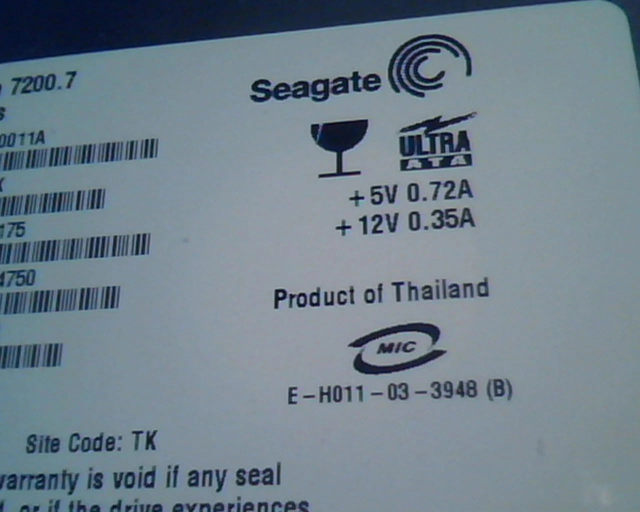 Hard Drive Disk IDE Seagate Barracuda 7200.7 ST3100011A 9W2072-175 100314750 100 - image 3