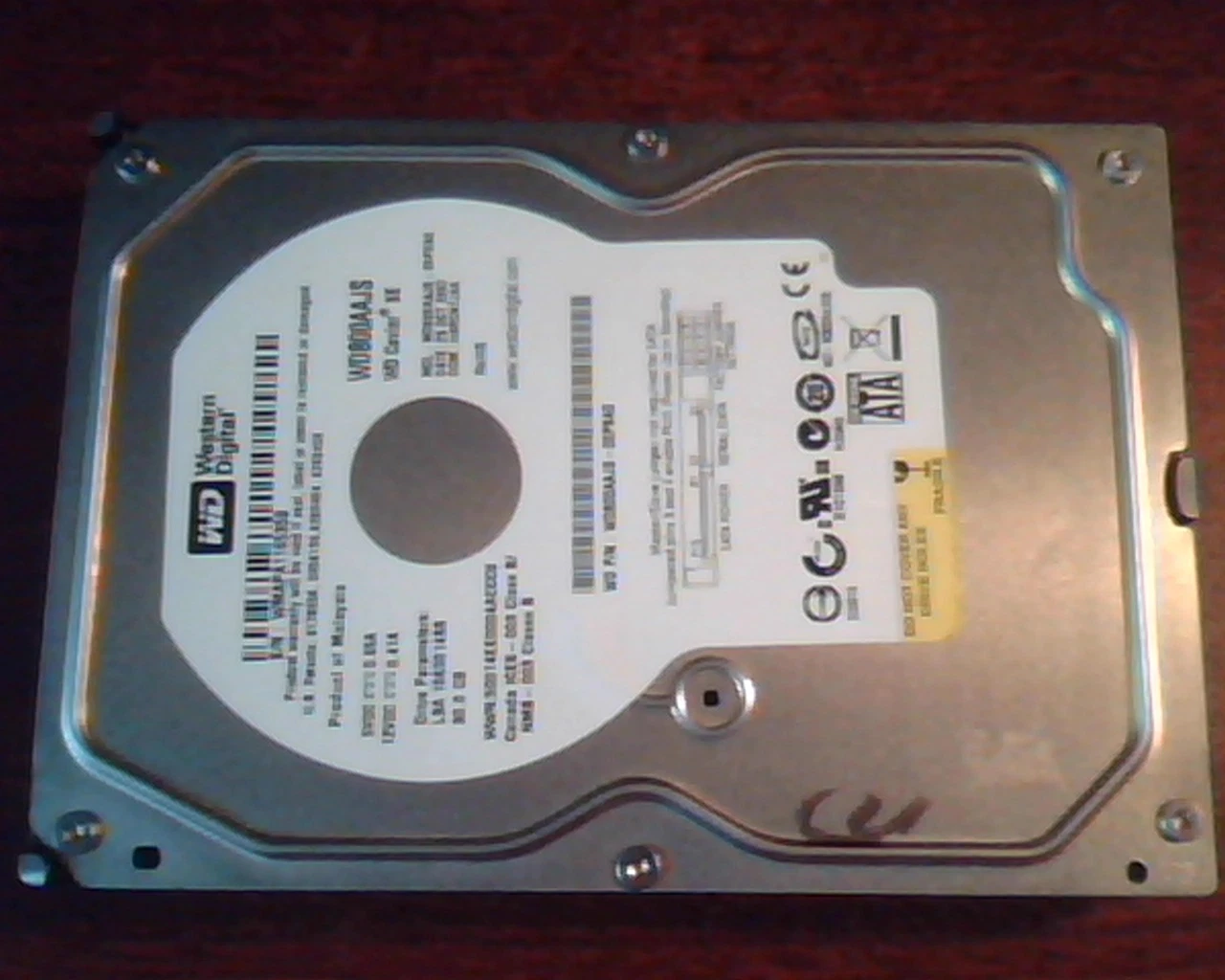 Hard Drive Disk SATA Western Digital WD800AAJS-00PSA0 HARCNTJAA 156301488 80GB