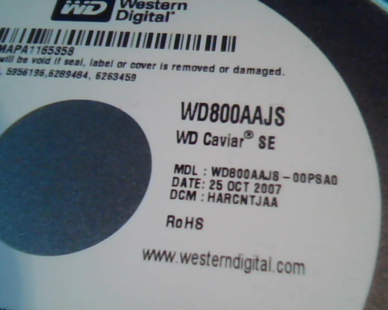 Hard Drive Disk SATA Western Digital WD800AAJS-00PSA0 HARCNTJAA 156301488 80GB - image 3
