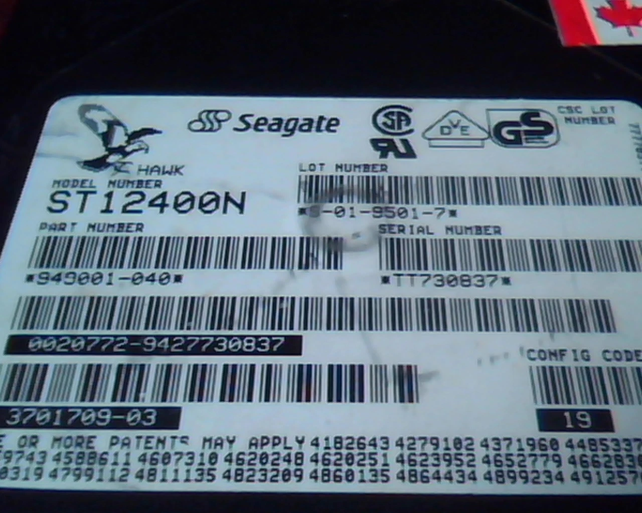 Hard Drive Disk SCSI Seagate Hawk ST12400N 949001-040 S-01-9501-7 3701709-03 - image 2