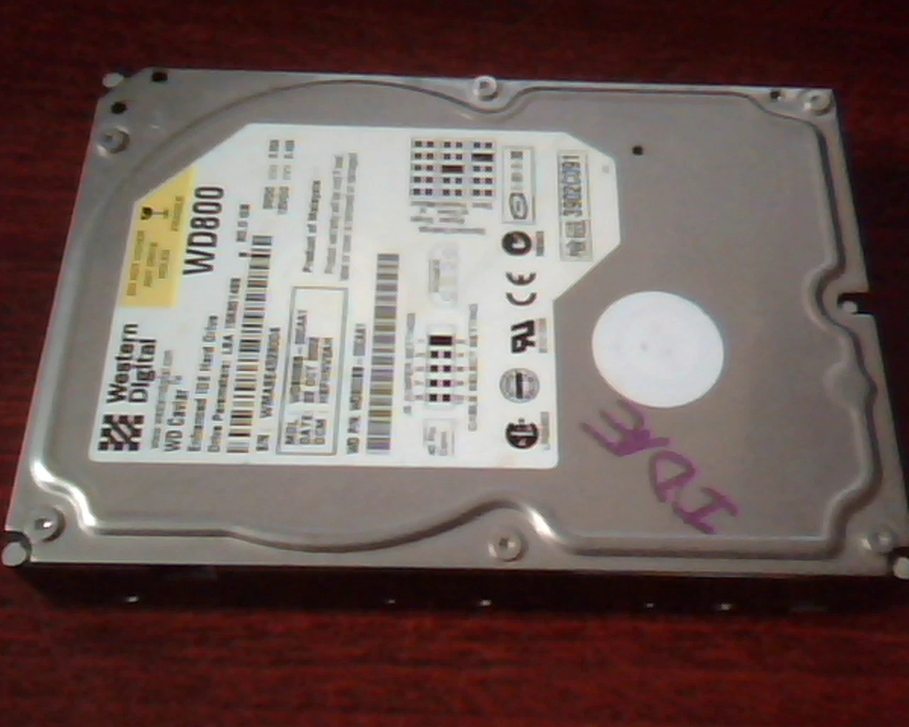 Hard Drive Disk IDE Western Digital Caviar 156301488 WD800BB-00CAA1 HSFHNV2AH