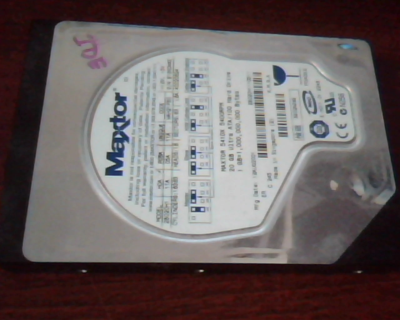 Hard Drive Disk IDE Maxtor 2B020H1 05A 11A WAH21PB0 541DX 40020624 20GB
