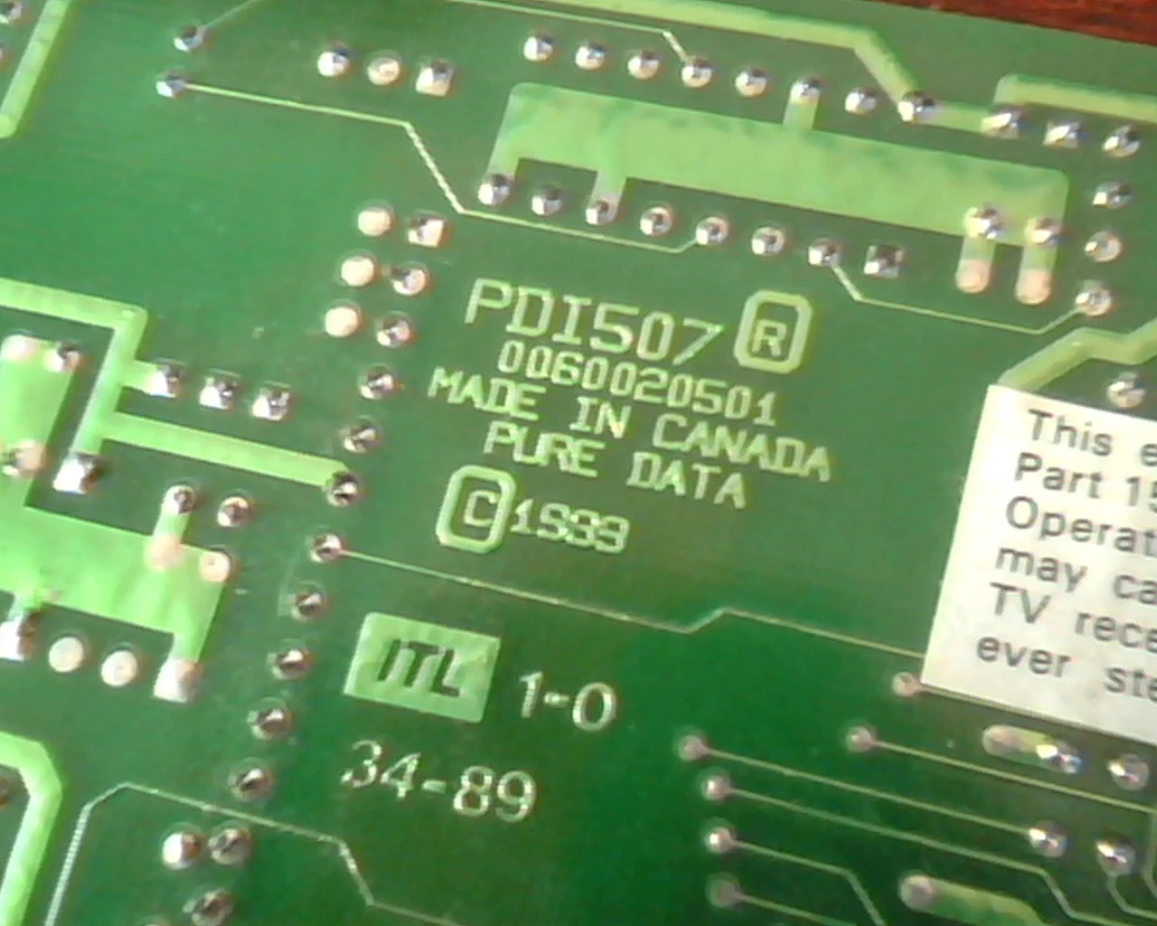 PDI507 Pure Data ARCnet 8-bit ISA NIC Network Card Twisted Pair Coax vintage - image 3