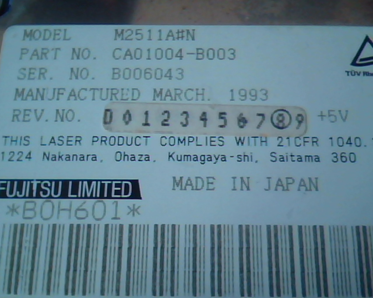 Fujitsu Optical Drive M2511A M2511A#N CA01004-B003 - image 2