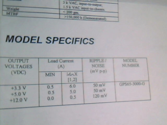 Cortech Systems GPS 65-3000-G open frame power supply 40W/65W triple 3.3V 5V 12V - image 9