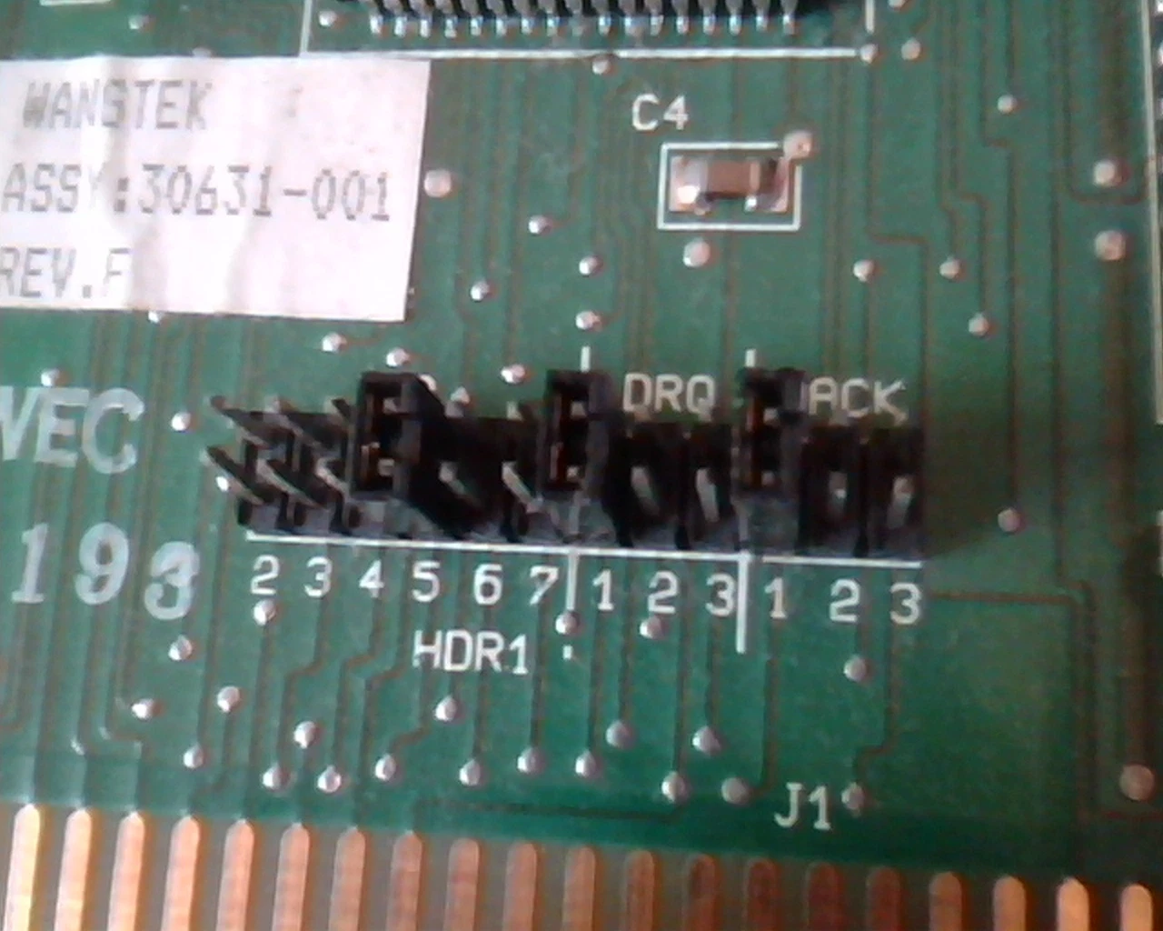 Wangtek 30631-001 QIC-02 Tape Controller 8-bit ISA 50-pin 37-pin TI CF61370 - image 3