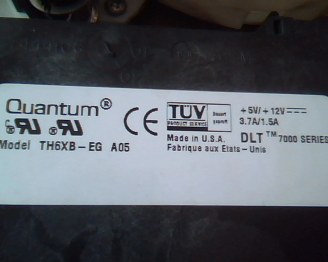 DLT loader Tape Drive Quantum TH6XB-EG A05 7000 Series 70-60160-01 Rev C02 SCSI