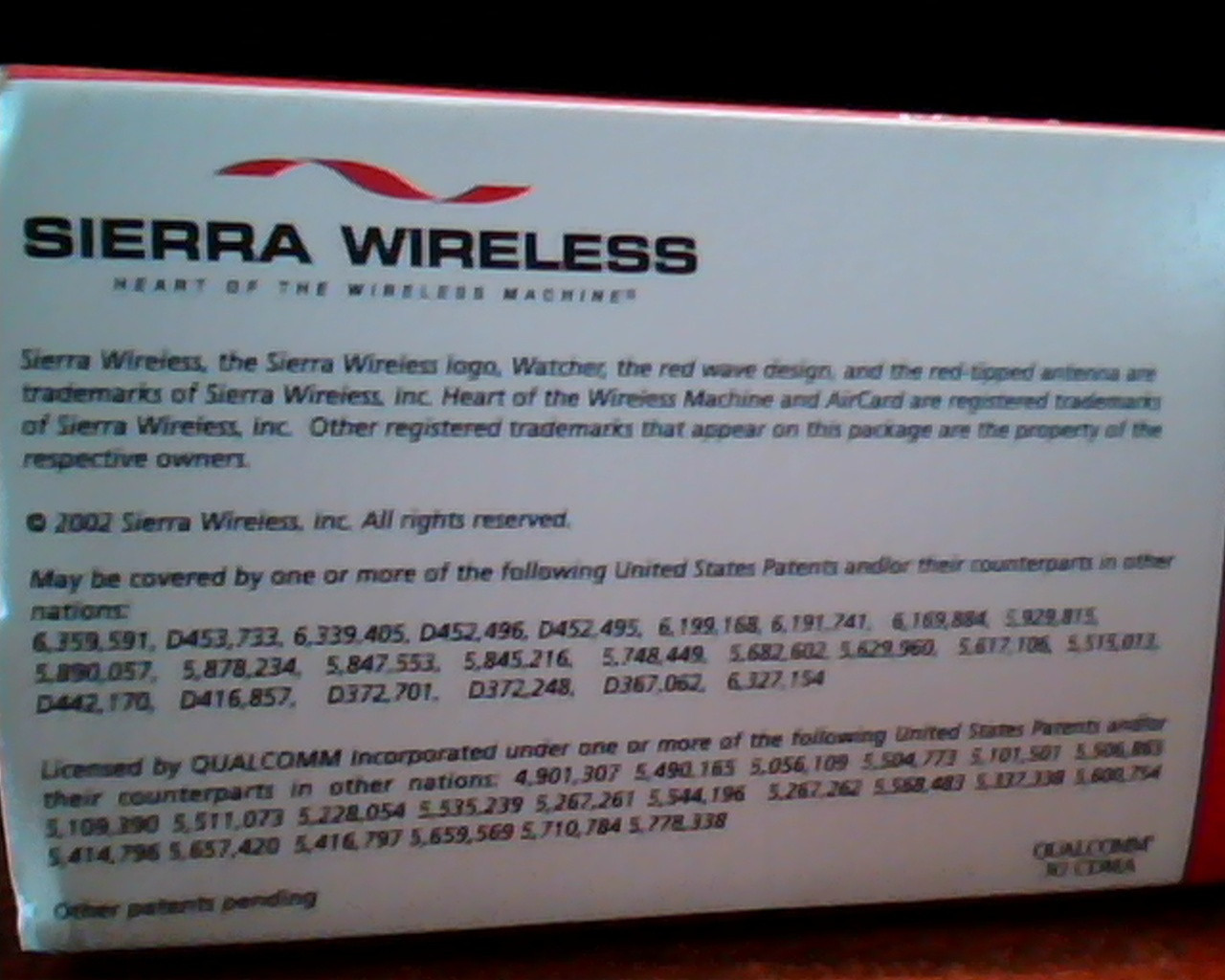 Sierra Wireless AirCard 555 Data Voice SMS hi-speed wireless access CDMA2000 1X - image 4