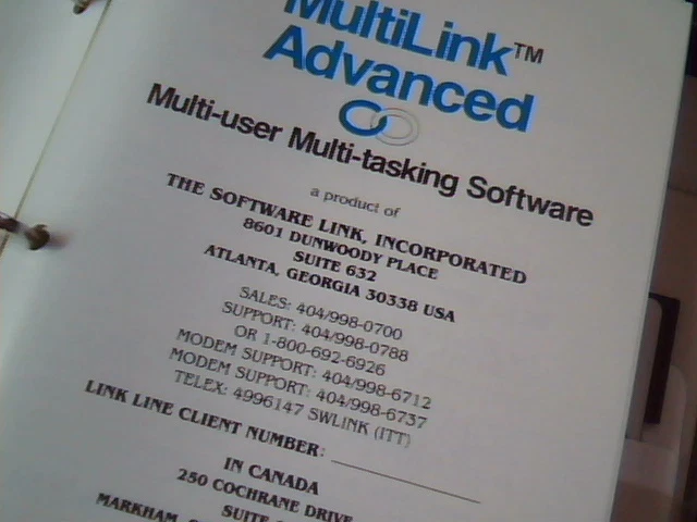 MultiLink Advanced Vintage Software IBM PC/XT/AT binder User's Guide - image 3