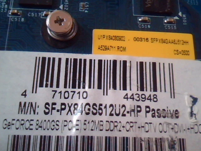 SFPX84 v A6.1 NVIDIA GeForce 8400GS PCI-E Express 512MB Video Card HDTV DVI PXX - image 3