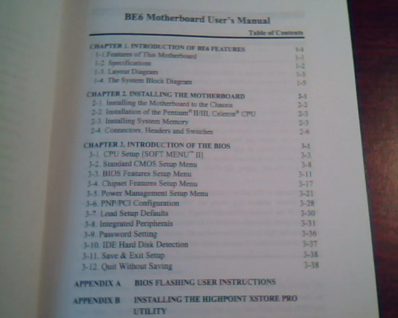 BE6 Motherboard User's Manual Guide Rev 1.01 Soft Switch - image 3