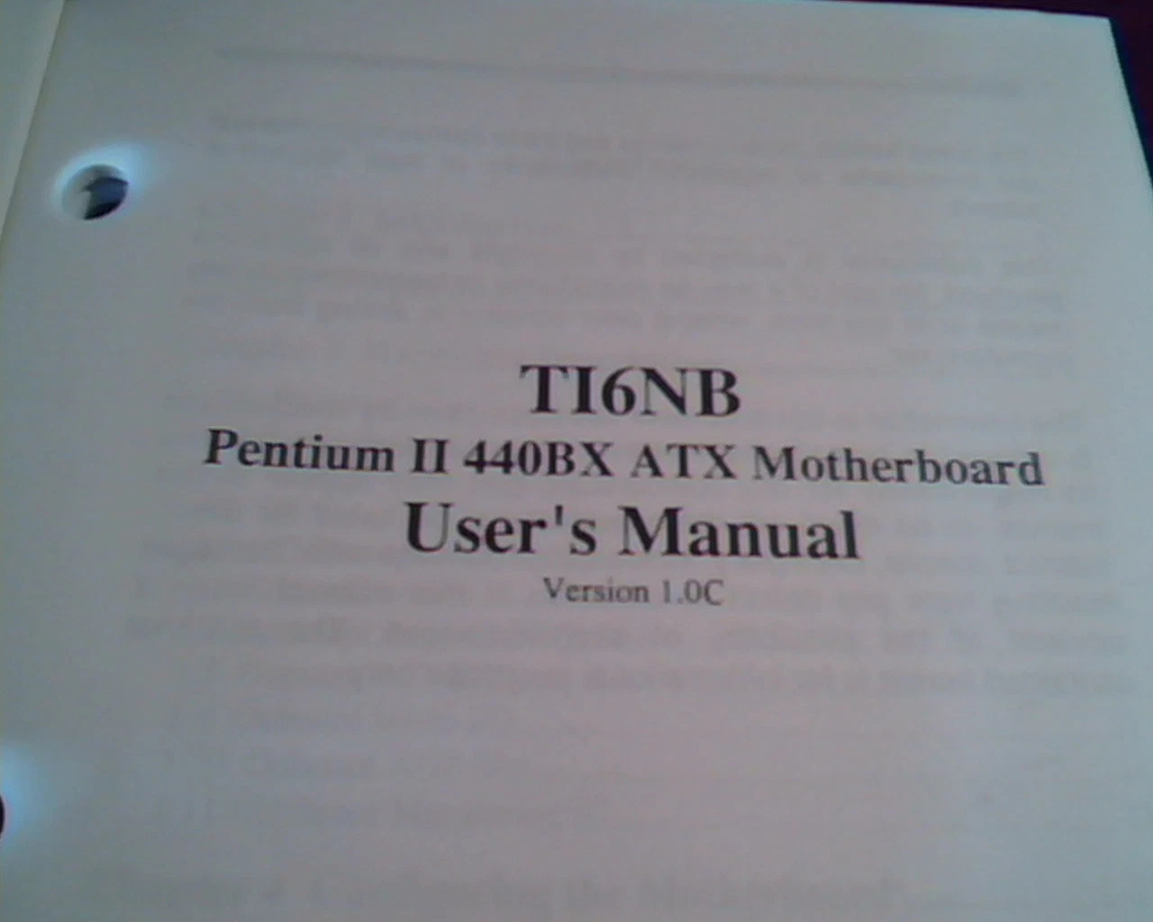 T16NB V1.0C User's Manual - Pentium II 440BX ATX Motherboard - image 3