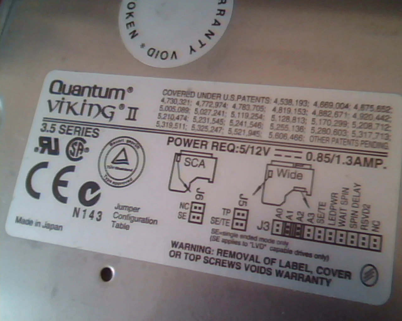 Quantum Viking II 2 4.5GB 4.5L PX04L011 Rev 02-E 7200RPM 68PIN LVD WIDE SCSI - image 2