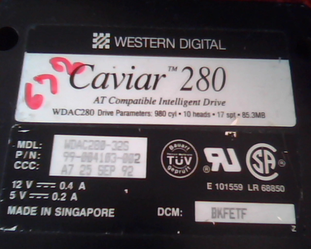 Hard Disk Drive IDE Western Digital Caviar 280 WDAC280-32S 99-004103-002