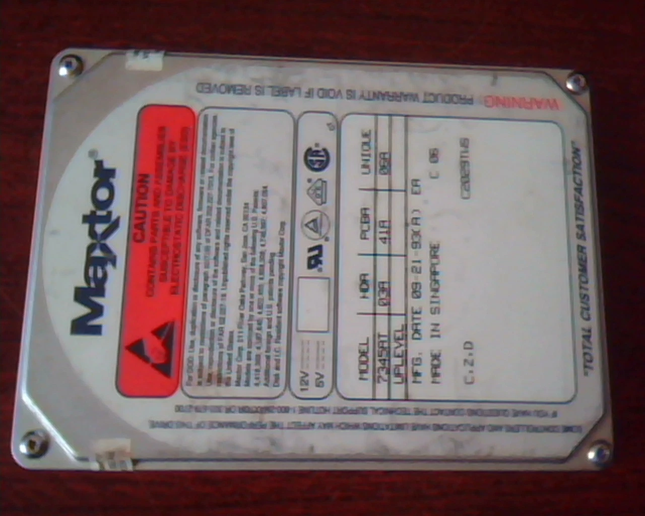 Hard Disk Drive IDE Maxtor 7345AT 06A 03A 41A 09-21-93