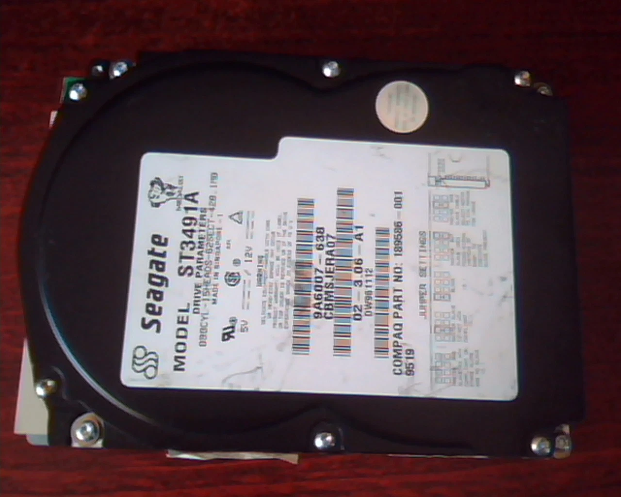 Hard Disk Drive IDE Seagate Medalist ST3491A 02-3.06-A1 9A6007-638