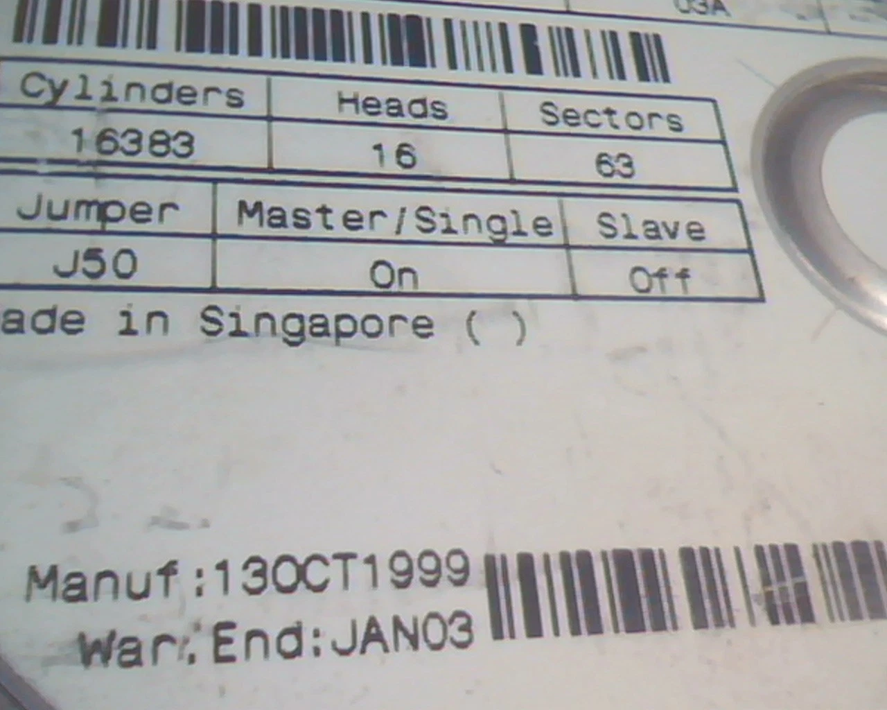 IDE Hard Disk Drive Maxtor 93652U8 08A 03A 02A FA550480 13OCT1999 - image 2