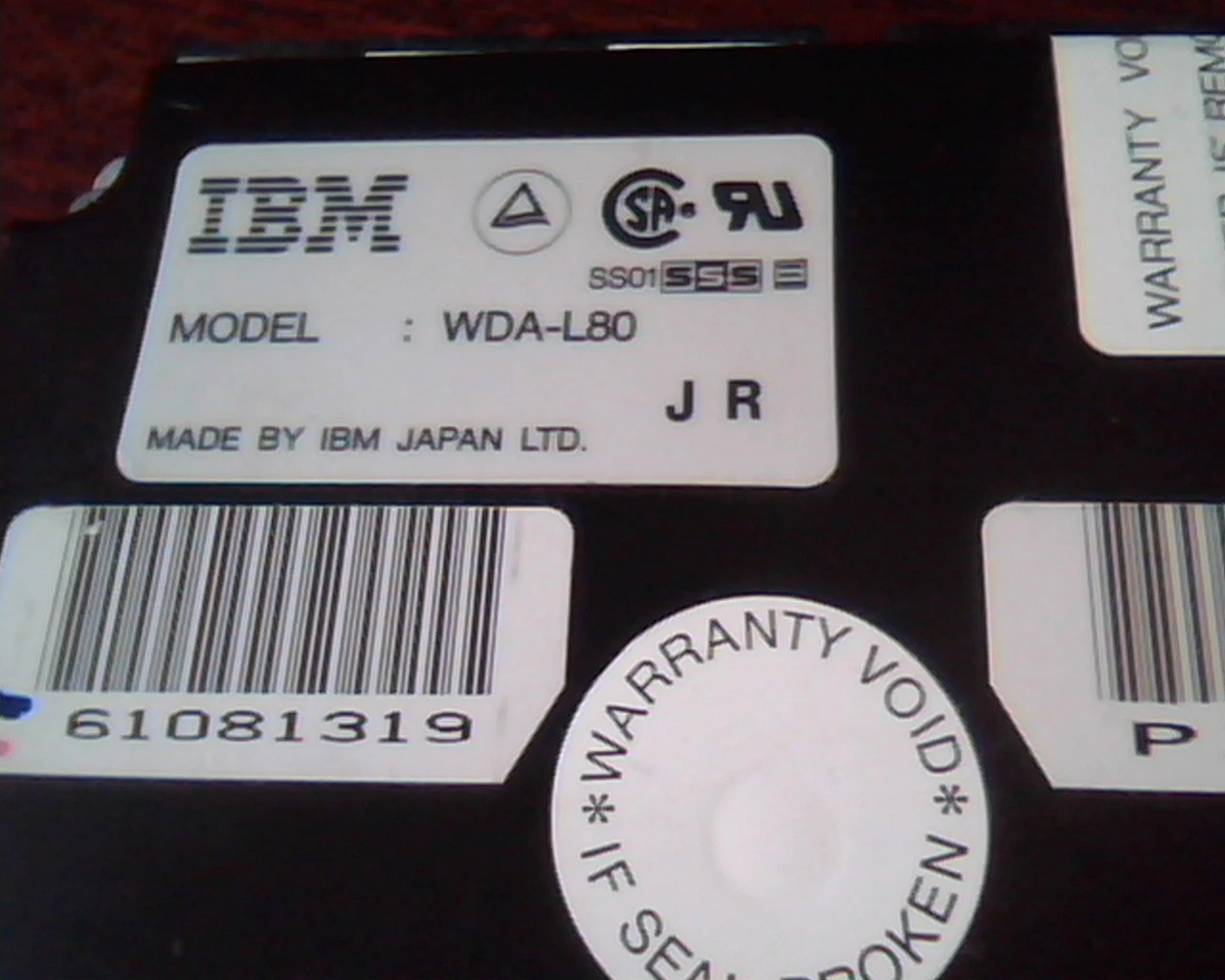 Hard Disk Drive IBM WDA-L80 95F7183 IDE D22945 61081319 - image 2