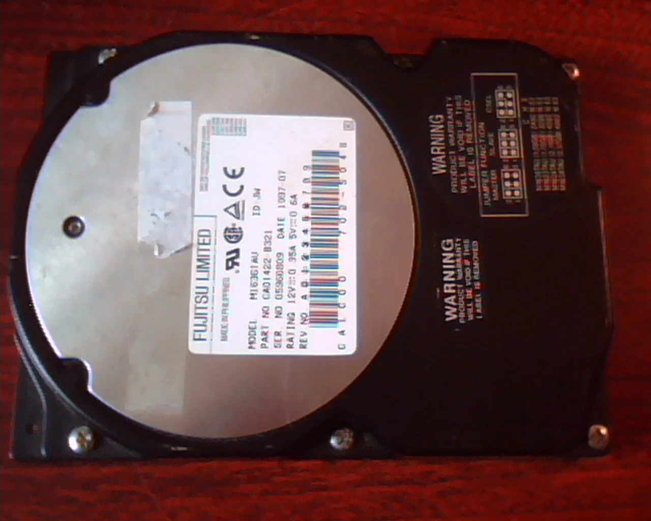 Hard Drive IDE Fujitsu Limited M1636TAU CAO1422-B321 JW 1997-07 702-5048