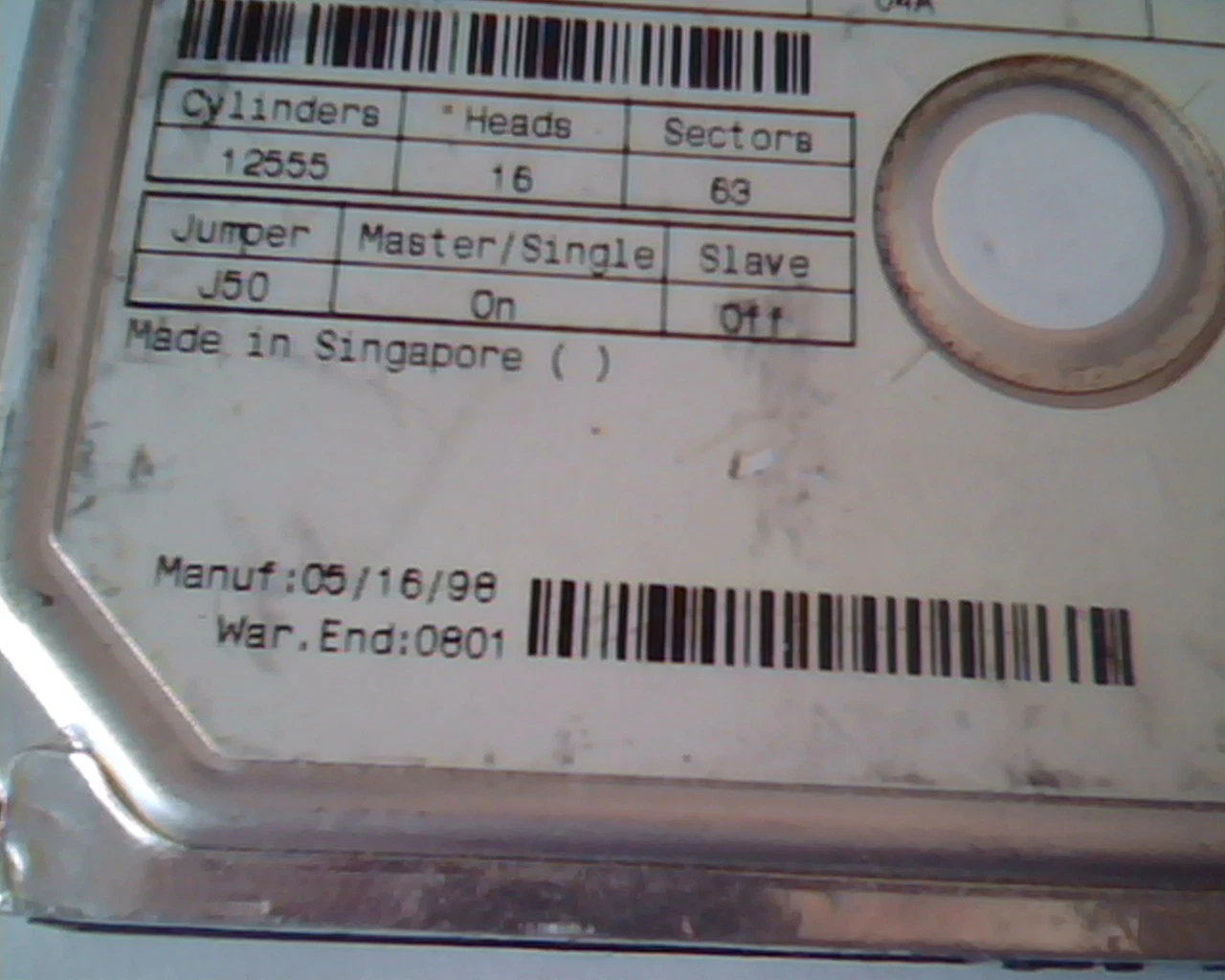 Hard Disk Drive IDE Maxtor 90648D5 15A 04A 05/16/98 - image 3