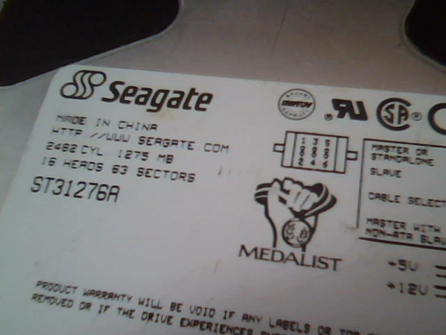 Hard Drive Seagate Medalist ST31276A HDD 9F2002-304 ST3LA1.35 - image 2