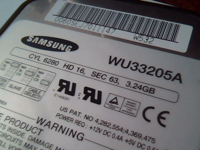 Hard Drive Samsung WU33205A IDE HDD J37J740102J - image 2