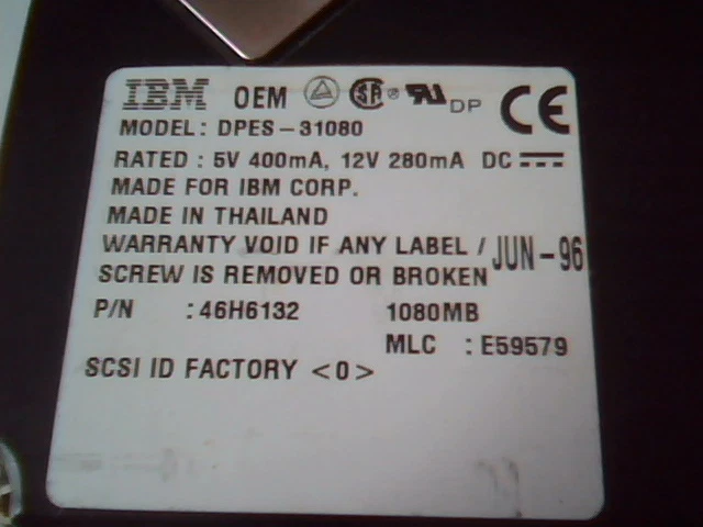 Hard Drive SCSI IBM DPES-31080 46H6132 1080 MB 80-pin - image 2